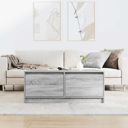 Salongbord Sofabord Sonoma Grå med skuffer Grå Eik 100x100x40 cm