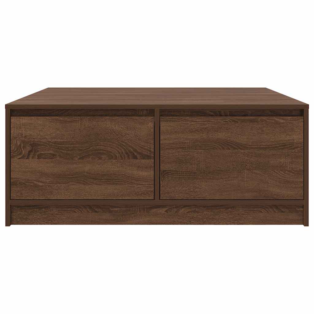 Salongbord Sofabord Brun Eik med skuffer 100x100x40 cm
