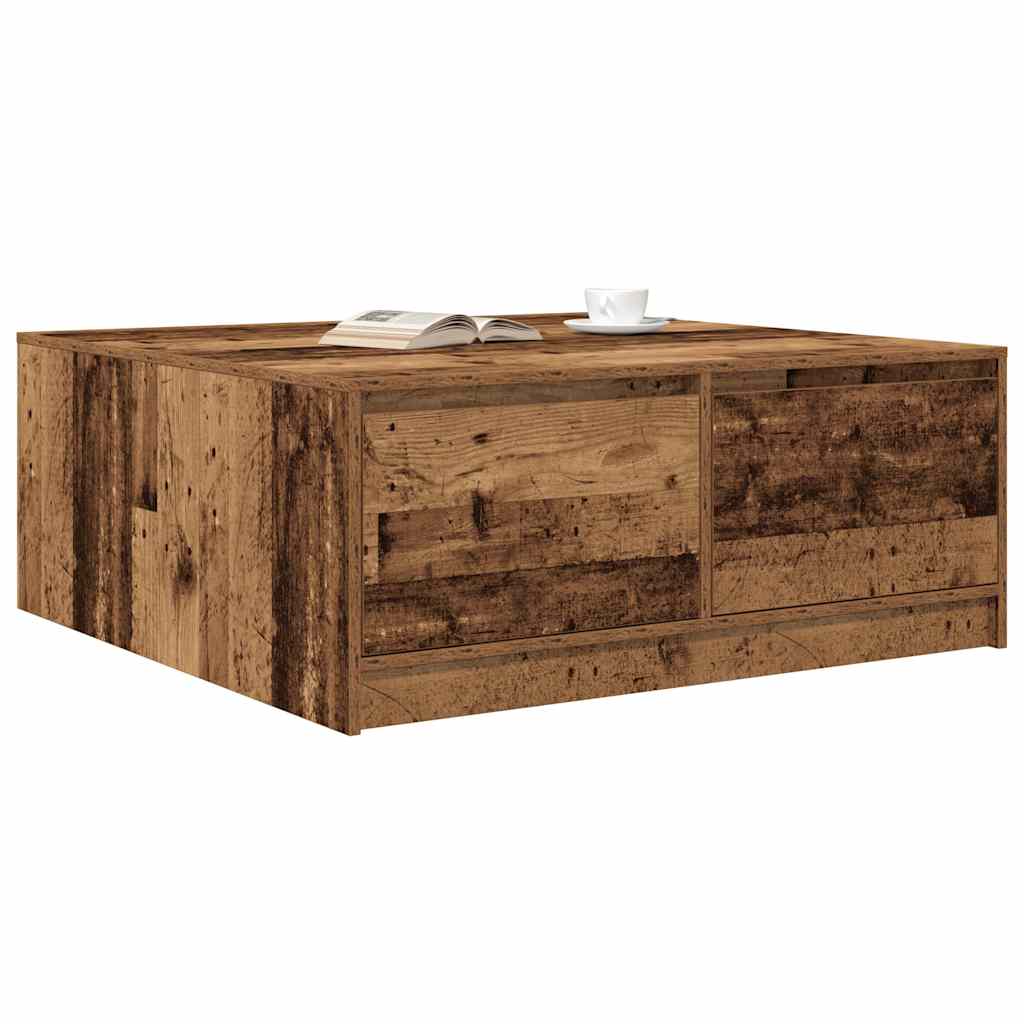Salongbord Sofabord Gammelt Tre med skuffer 100x100x40 cm