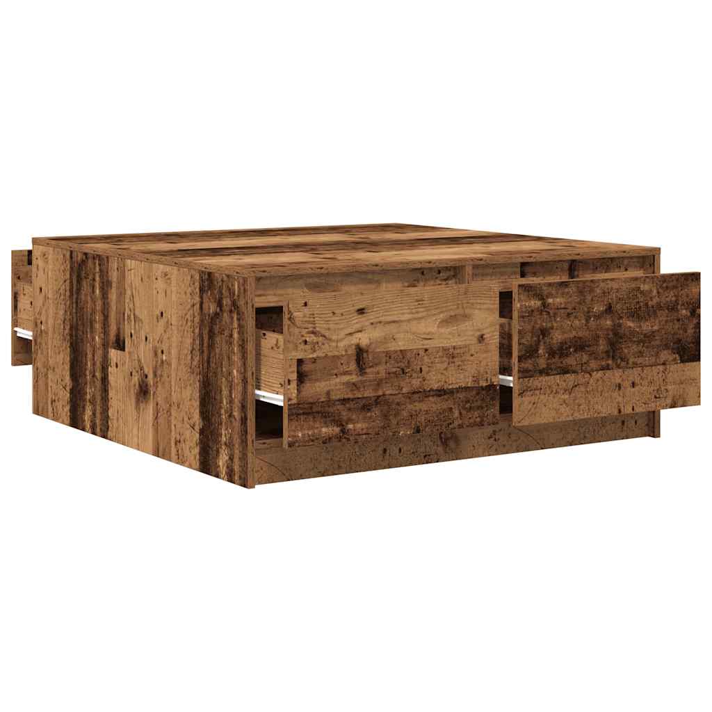 Salongbord Sofabord Gammelt Tre med skuffer 100x100x40 cm