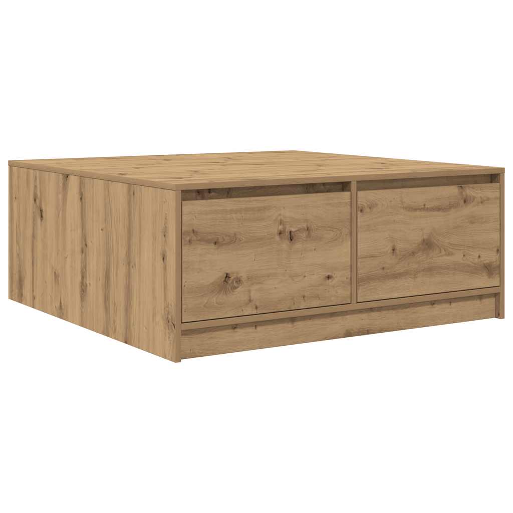 Salongbord Sofabord Artisan Eik med skuffer 100x100x40 cm