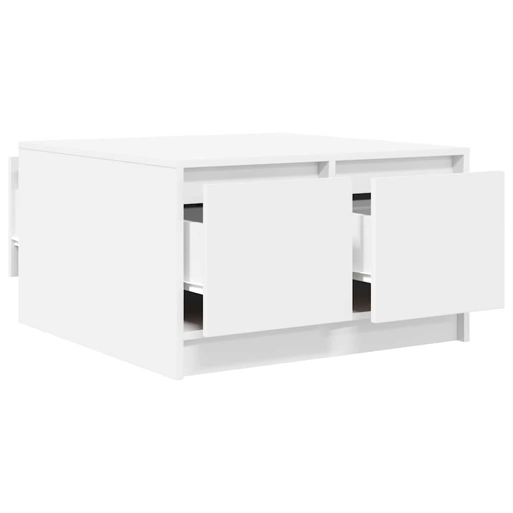 Salongbord Sofabord Hvit med skuffer 70,5x70x40 cm