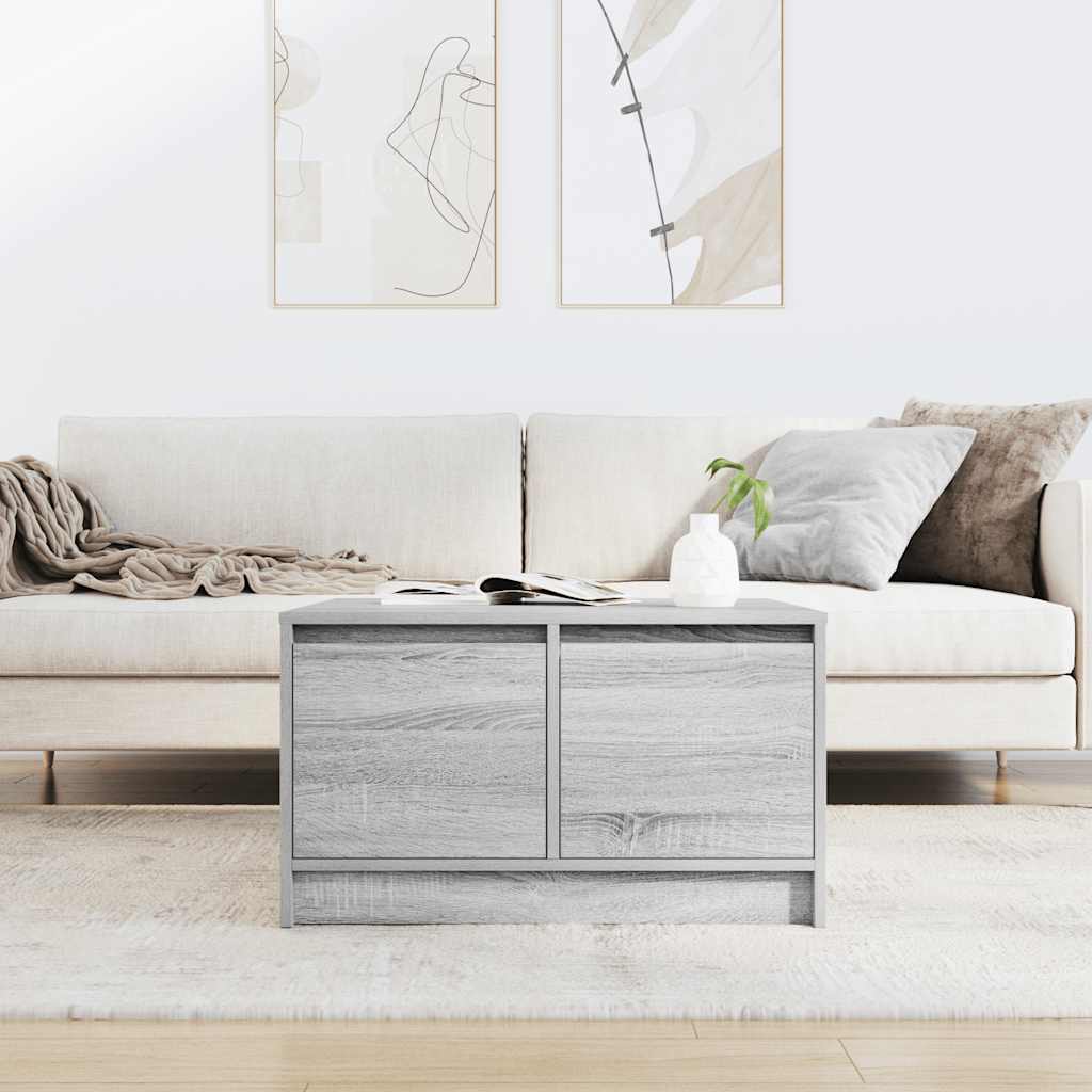 Salongbord Sofabord Sonoma Grå med skuffer Eik 70,5x70x40 cm
