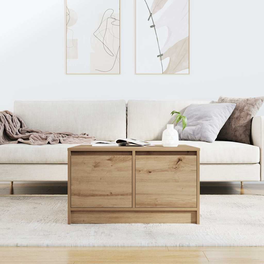 Salongbord Sofabord Artisan Eik med skuffer 70,5x70x40 cm