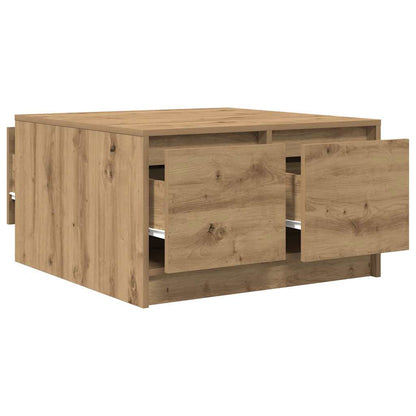 Salongbord Sofabord Artisan Eik med skuffer 70,5x70x40 cm