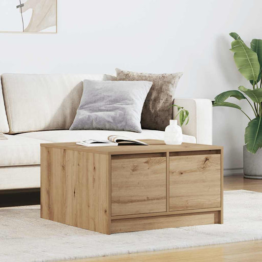 Salongbord Sofabord Artisan Eik med skuffer 70,5x70x40 cm