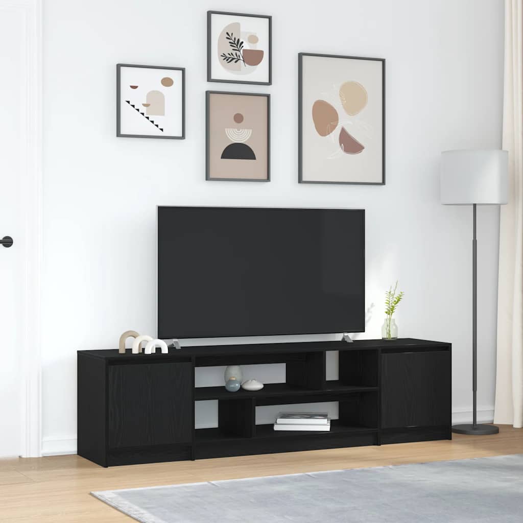 TV-Møbel Svart Eik TV-benk 188,5x41x50 cm