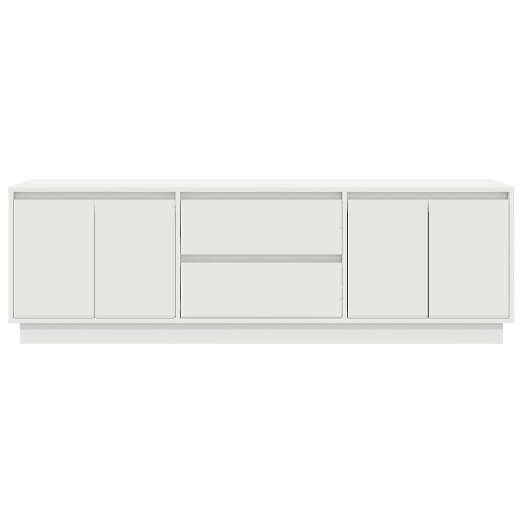 TV-Møbel Hvit TV-benk med LED-lys 160,5x41x50 cm