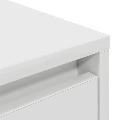TV-Møbel Hvit TV-benk med LED-lys 160,5x41x50 cm