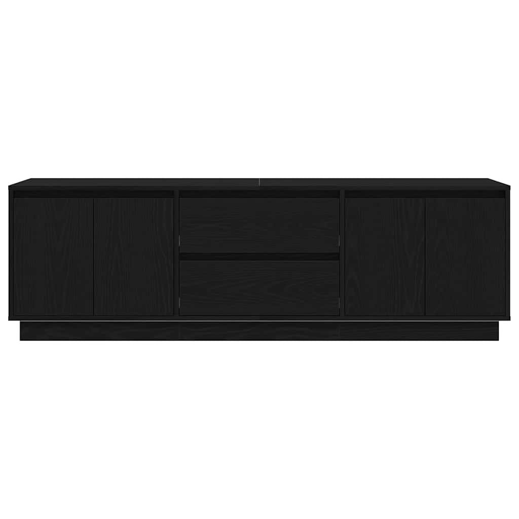 TV-Møbel Svart Eik TV-benk med LED-lys 160,5x41x50 cm