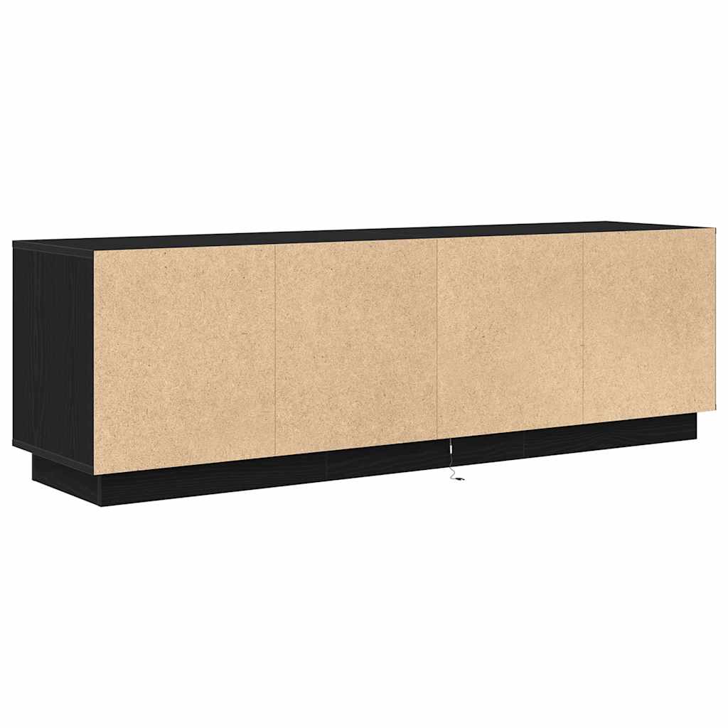 TV-Møbel Svart Eik TV-benk med LED-lys 160,5x41x50 cm