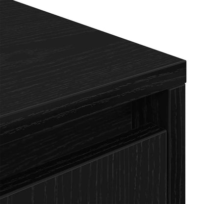 TV-Møbel Svart Eik TV-benk med LED-lys 160,5x41x50 cm