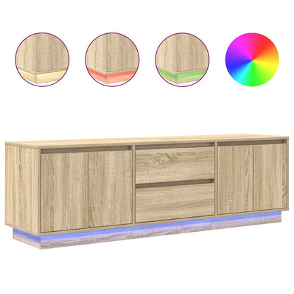 TV-Møbel Sonoma Eik TV-benk med LED-lys 160,5x41x50 cm
