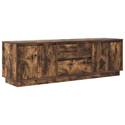 TV-Møbel Røkt EikTV-benk med LED-lys 160,5x41x50 cm