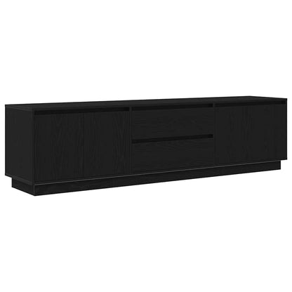 TV-Møbel Svart Eik TV-benk med LED-lys 193,5x41x50 cm
