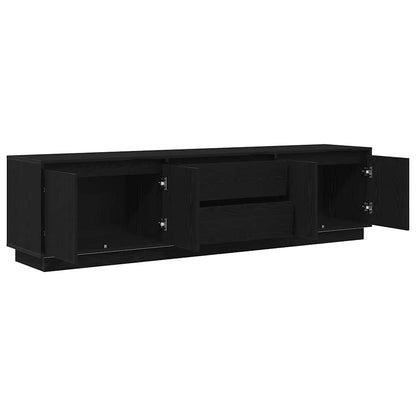 TV-Møbel Svart Eik TV-benk med LED-lys 193,5x41x50 cm