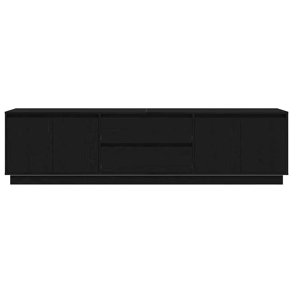 TV-Møbel Svart Eik TV-benk med LED-lys 193,5x41x50 cm
