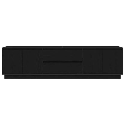 TV-Møbel Svart Eik TV-benk med LED-lys 193,5x41x50 cm