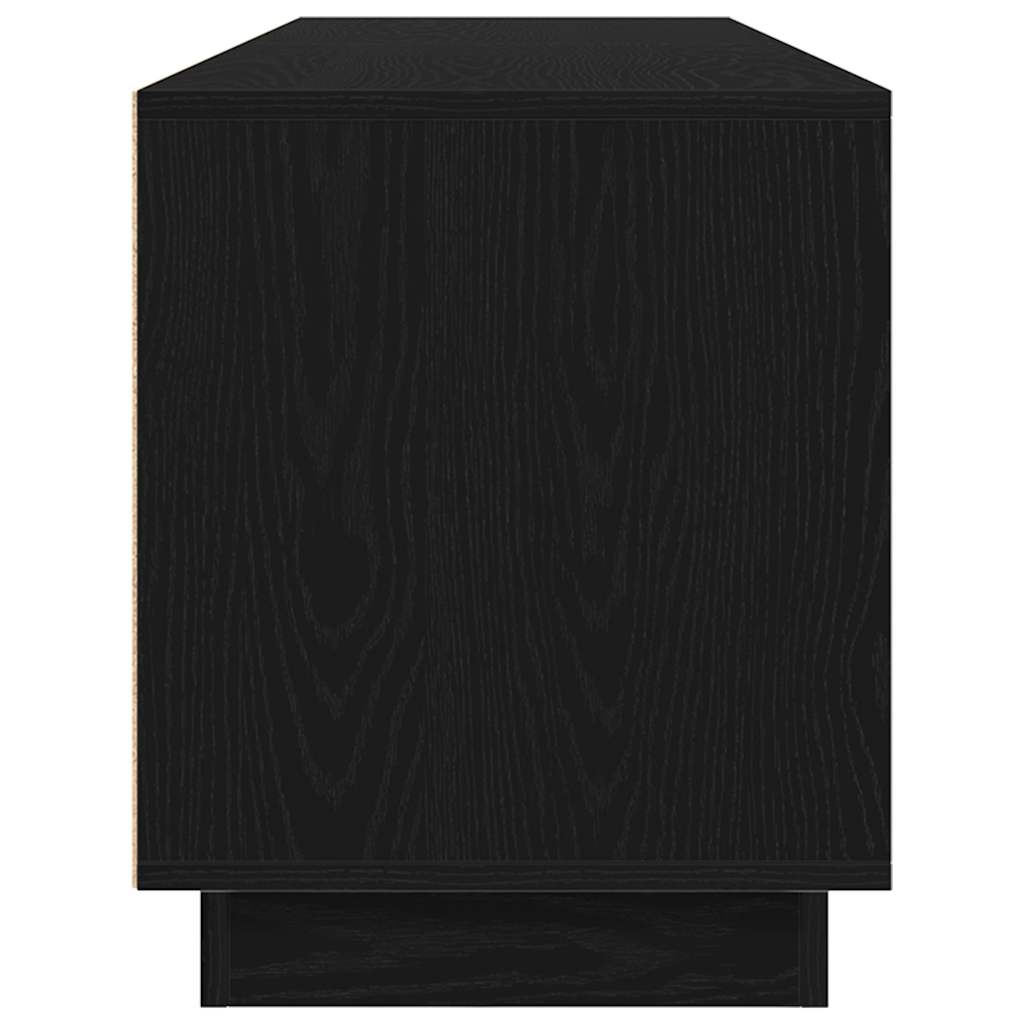 TV-Møbel Svart Eik TV-benk med LED-lys 193,5x41x50 cm