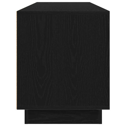 TV-Møbel Svart Eik TV-benk med LED-lys 193,5x41x50 cm