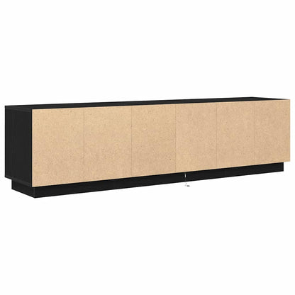 TV-Møbel Svart Eik TV-benk med LED-lys 193,5x41x50 cm