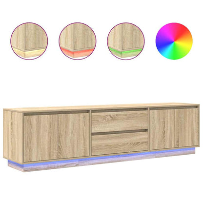 TV-Møbel Sonoma Eik TV-benk med LED-lys 193,5x41x50 cm