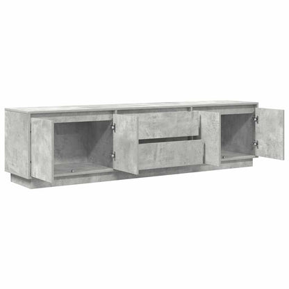 TV-Møbel Betonggrå TV-benk med LED-lys 193,5x41x50 cm