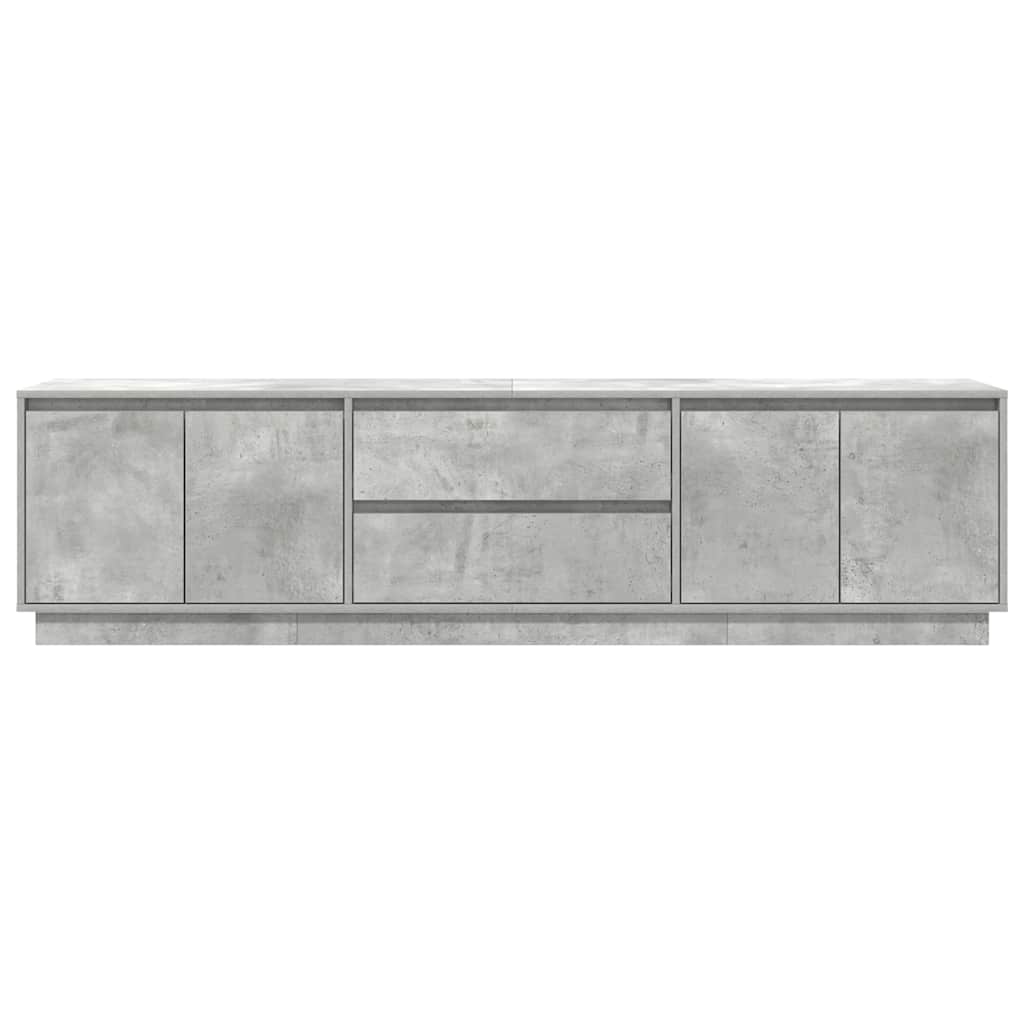 TV-Møbel Betonggrå TV-benk med LED-lys 193,5x41x50 cm