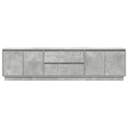 TV-Møbel Betonggrå TV-benk med LED-lys 193,5x41x50 cm