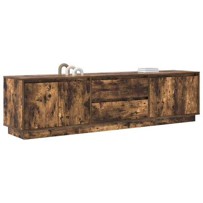 TV-Møbel Røkt EikTV-benk med LED-lys 193,5x41x50 cm