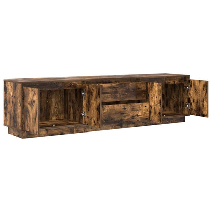 TV-Møbel Røkt EikTV-benk med LED-lys 193,5x41x50 cm