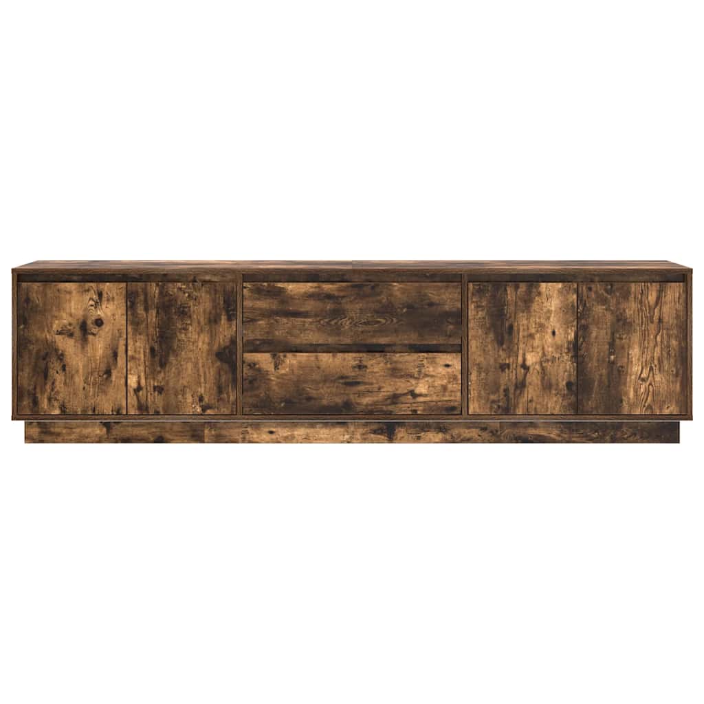TV-Møbel Røkt EikTV-benk med LED-lys 193,5x41x50 cm