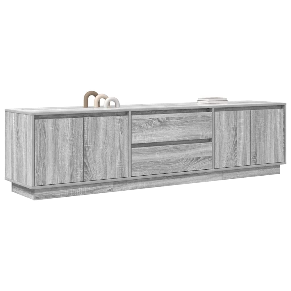 TV-Møbel Sonoma Grå TV-benk med LED-lys 193,5x41x50 cm