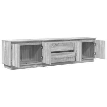 TV-Møbel Sonoma Grå TV-benk med LED-lys 193,5x41x50 cm