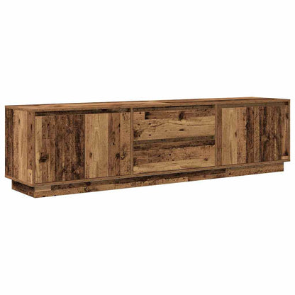 TV-Møbel Gammelt Tre TV-benk med LED-lys 193,5x41x50 cm