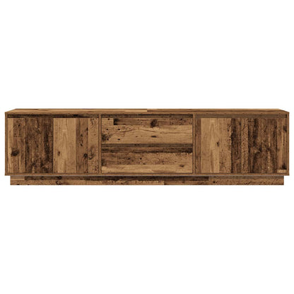 TV-Møbel Gammelt Tre TV-benk med LED-lys 193,5x41x50 cm
