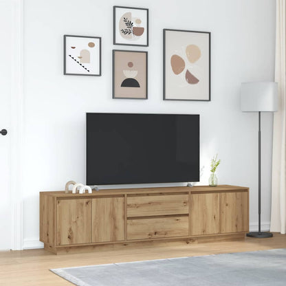 TV-Møbel Artisan Eik Tv-benk med LED-lys 193,5x41x50 cm