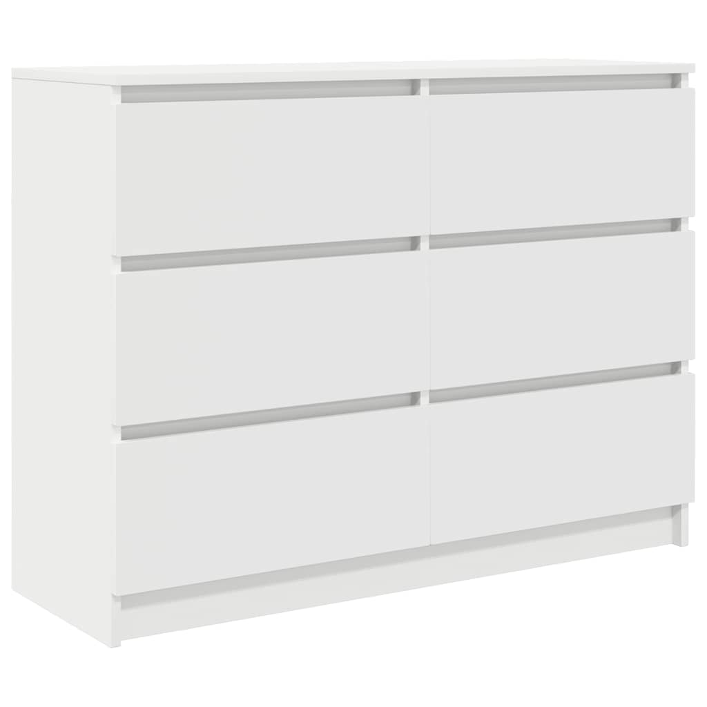 Skjenk hvit 100x35x76 cm konstruert tre