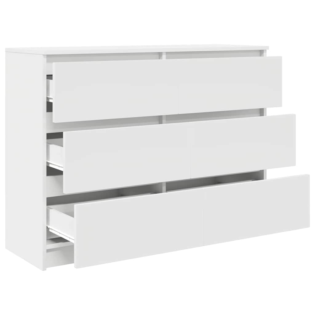 Skjenk hvit 100x35x76 cm konstruert tre