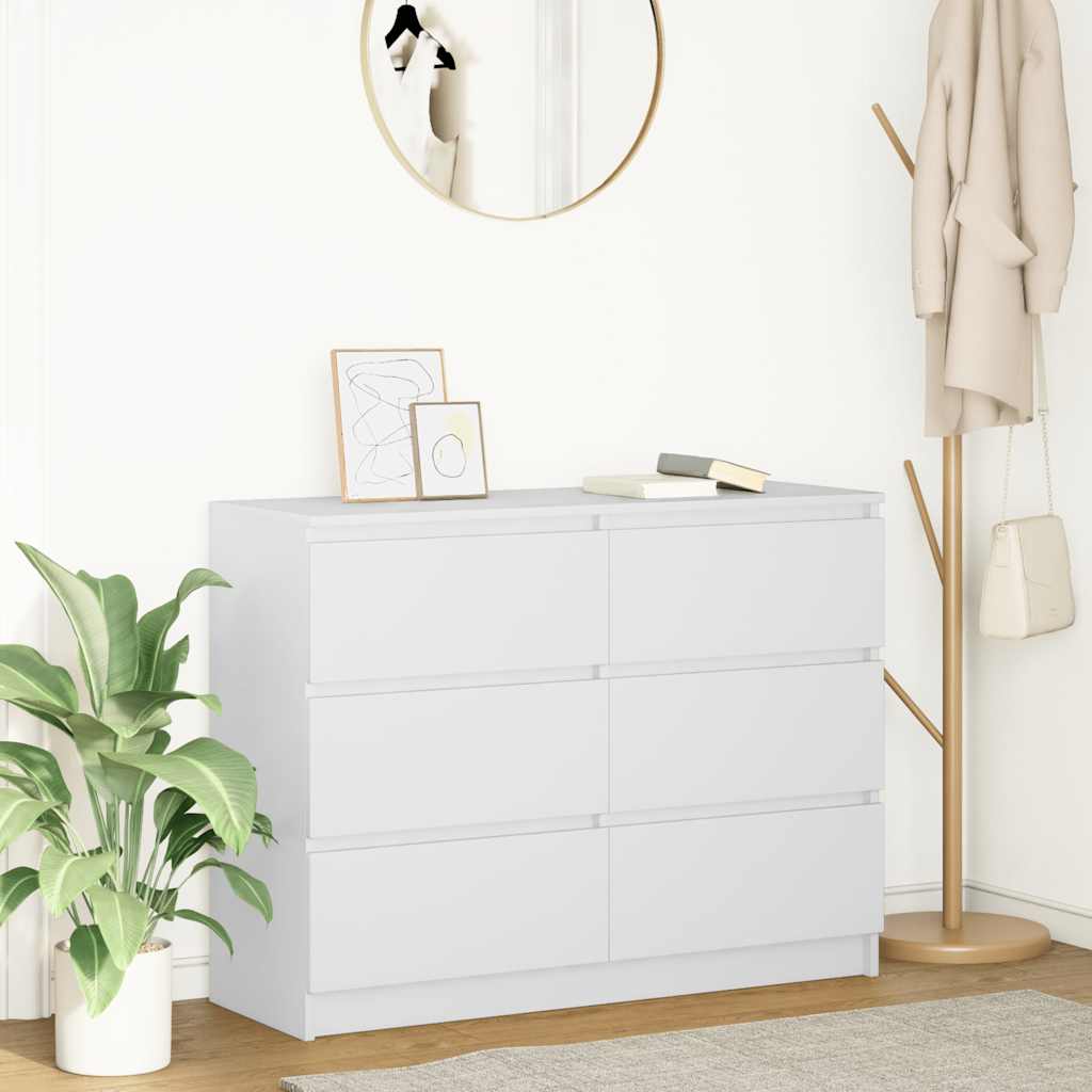 Skjenk hvit 100x35x76 cm konstruert tre