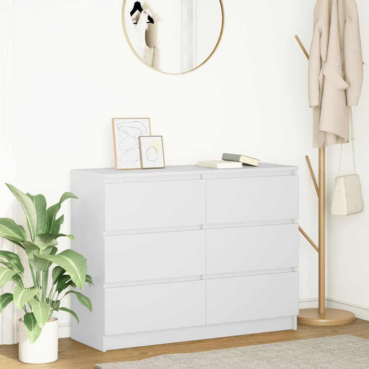 Skjenk hvit 100x35x76 cm konstruert tre