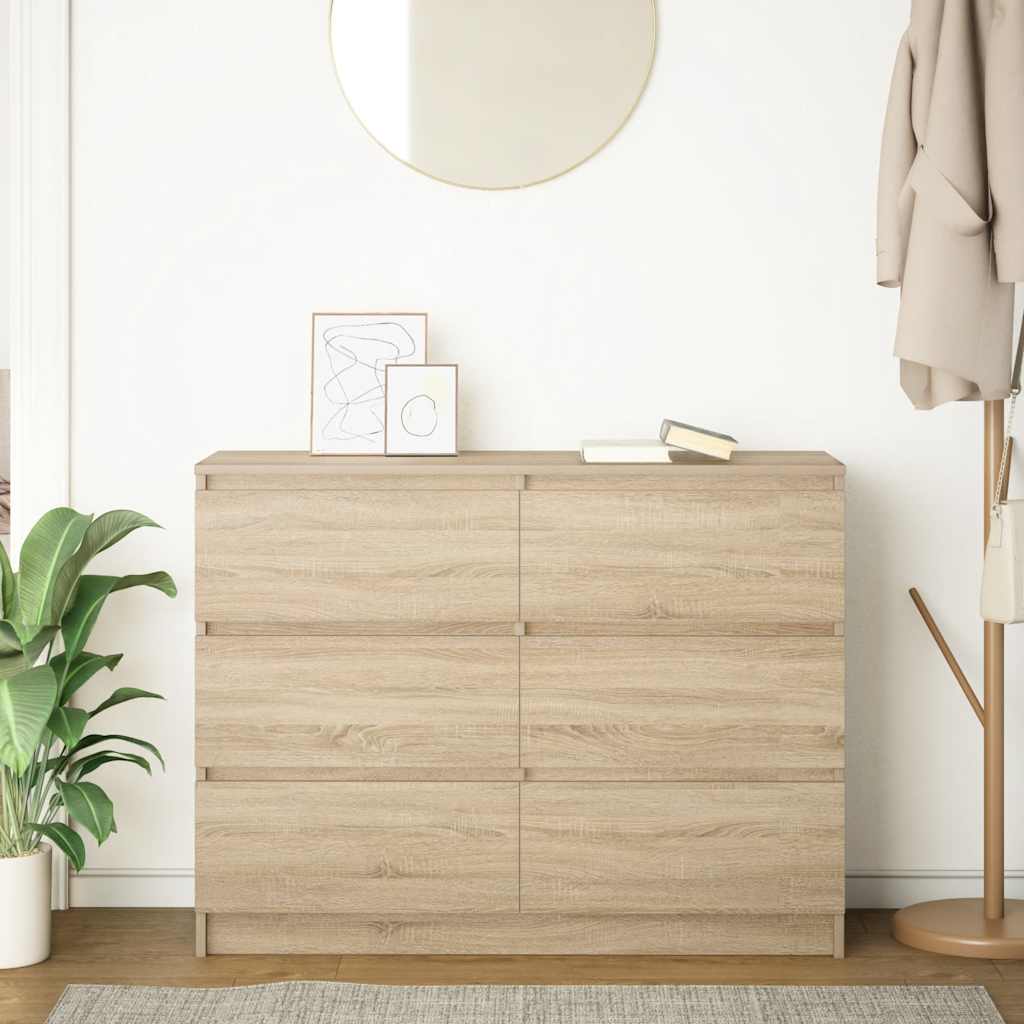 Skjenk sonoma eik 100x35x76 cm konstruert tre