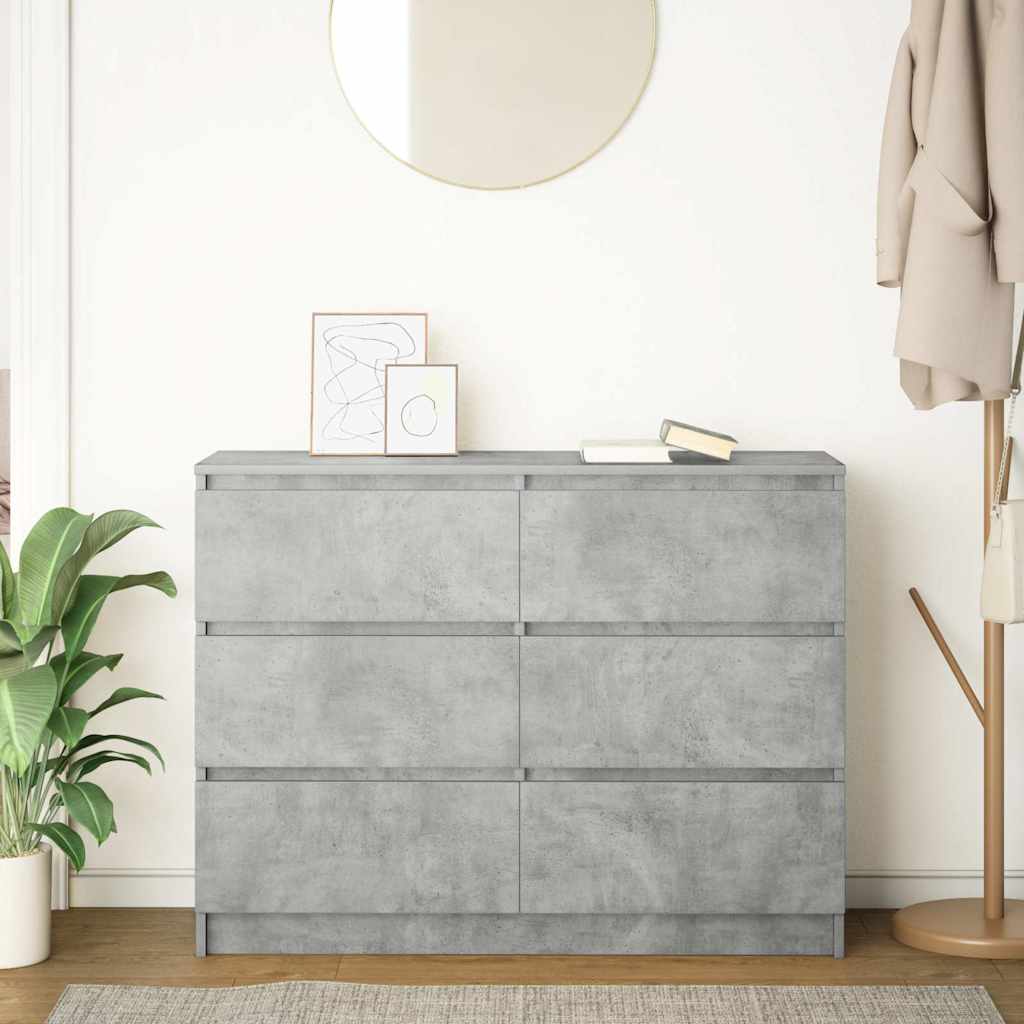 Skjenk betonggrå 100x35x76 cm konstruert tre