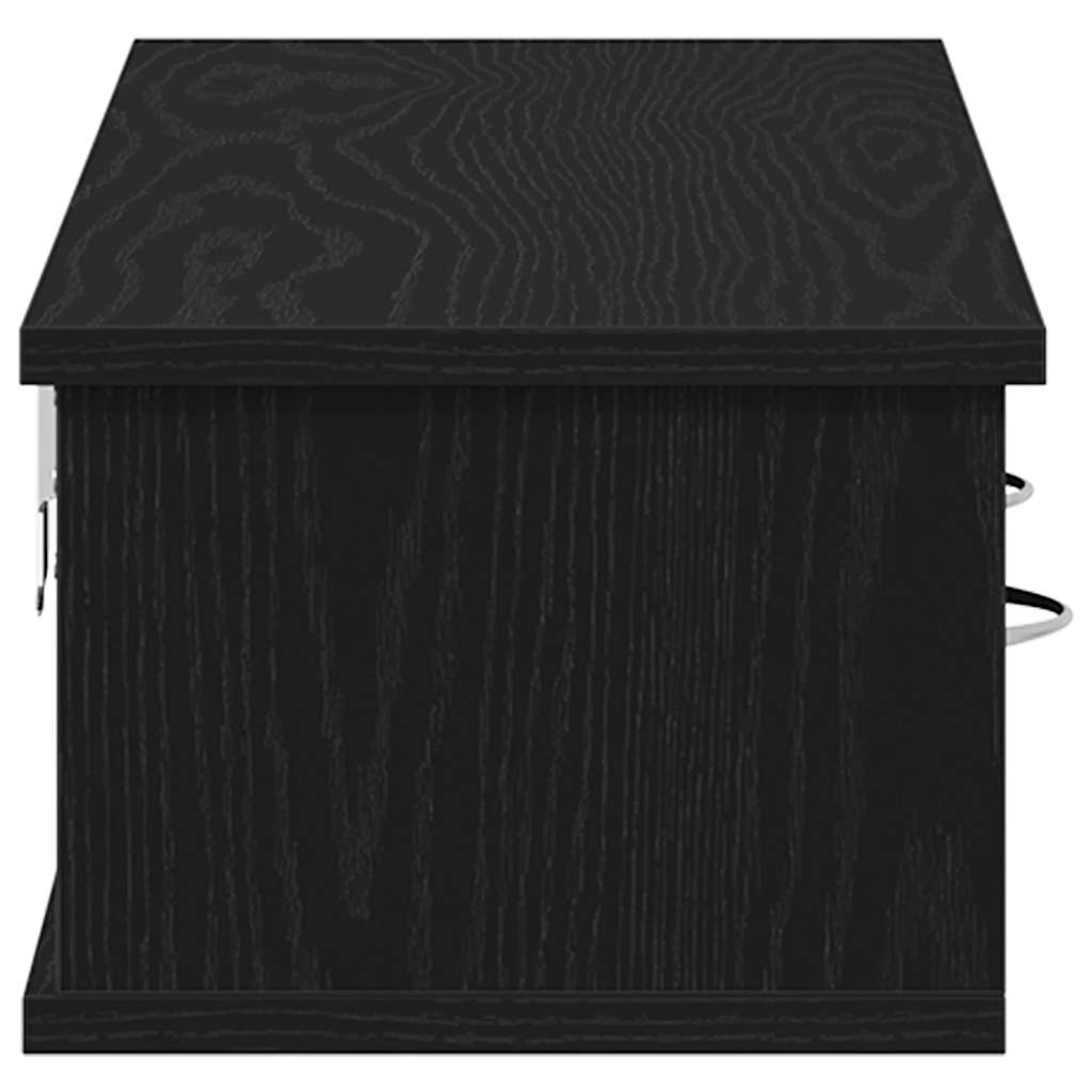 Veggskap svart eik 88x26x18,5 cm konstruert tre