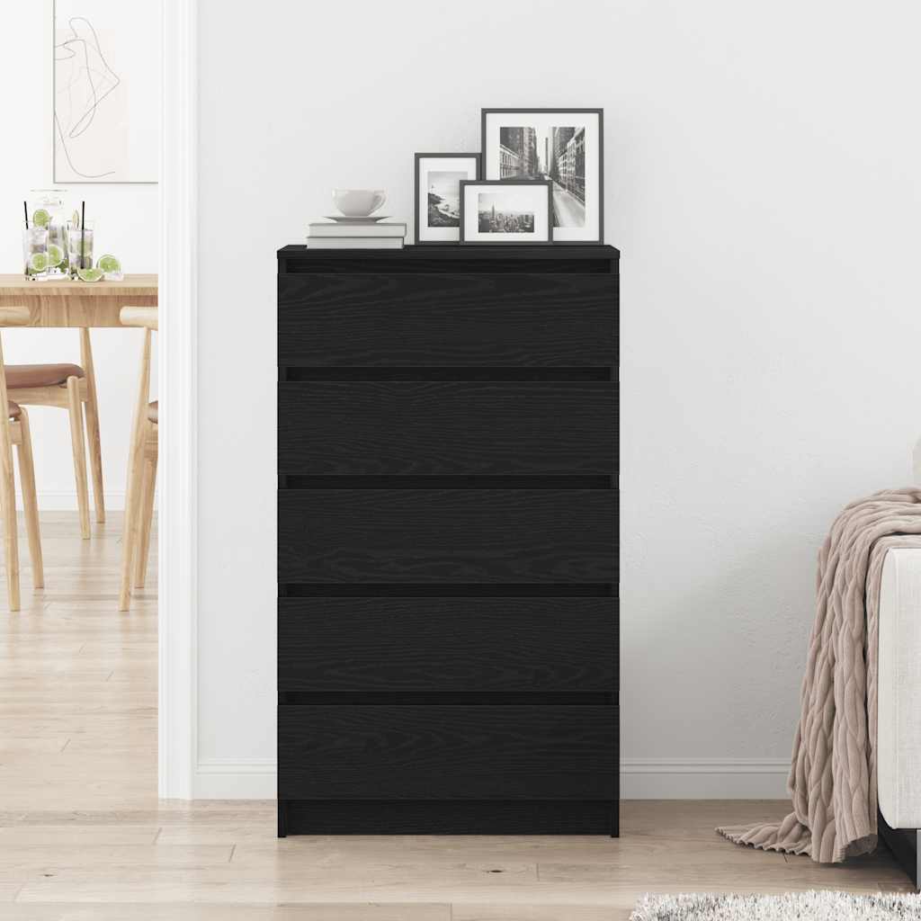 Kommode Svart Eik 60x36x103 cm