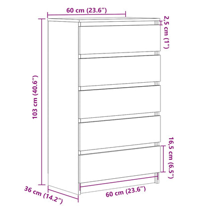 Kommode Svart Eik 60x36x103 cm