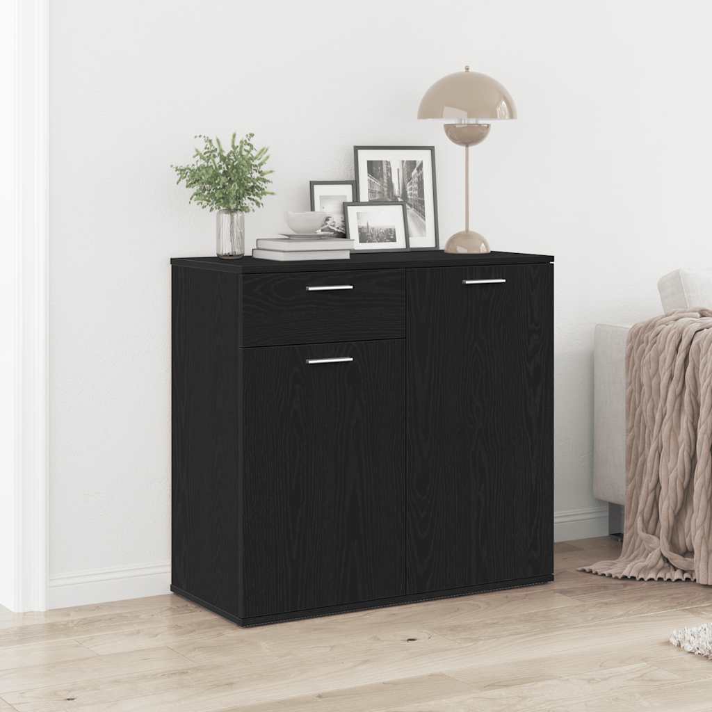 Skjenk Svart Eik 80x36x75 cm
