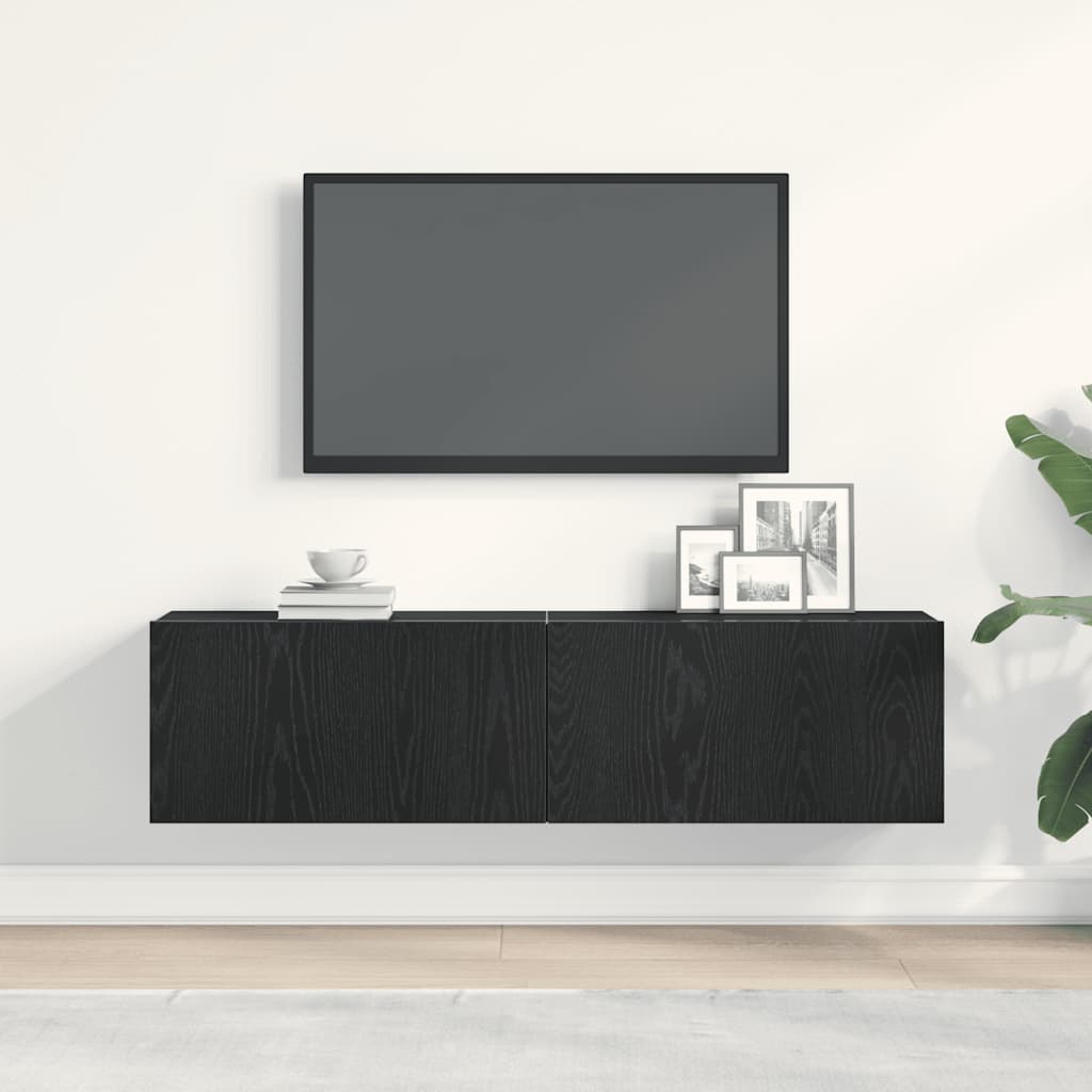 TV-Møbel Svart Eik TV-benk 120x30x30,5 cm