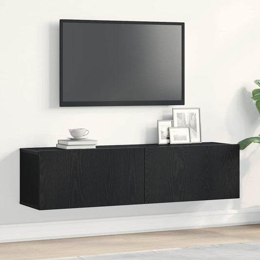 TV-Møbel Svart Eik TV-benk 120x30x30,5 cm