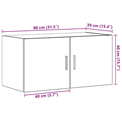 Veggskap Svart Eik 80x39x40 cm